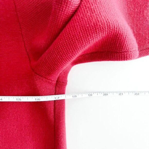 Talbots Women Cardigan Sweater Open Front  Merino Two Tone Red Small - Picture 5 of 7